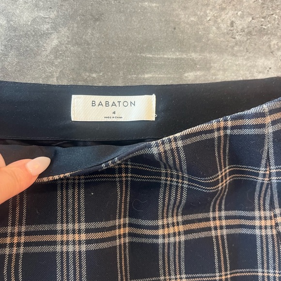 Babaton Navy and White Plaid Mini Skirt - Picture 2 of 3